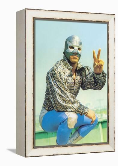 Mexican Wrestler in Lounge Singer Shirt-null-Framed Stretched Canvas