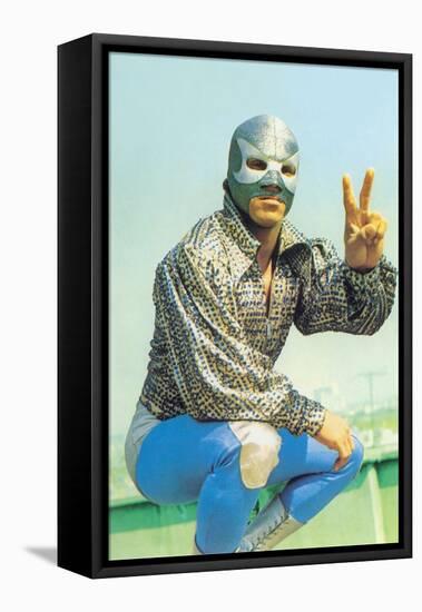 Mexican Wrestler in Lounge Singer Shirt-null-Framed Stretched Canvas