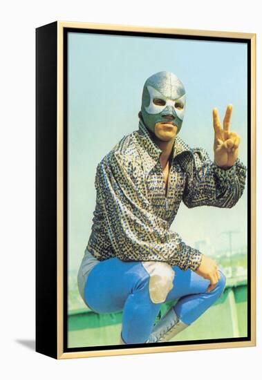 Mexican Wrestler in Lounge Singer Shirt-null-Framed Stretched Canvas