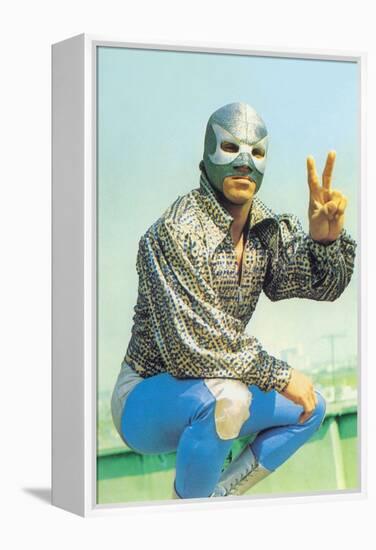 Mexican Wrestler in Lounge Singer Shirt-null-Framed Stretched Canvas