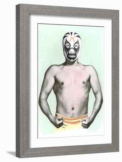 Mexican Wrestler in Mask-null-Framed Art Print