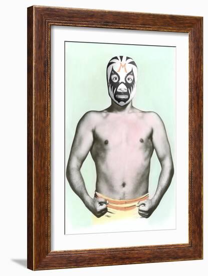 Mexican Wrestler in Mask--Framed Art Print