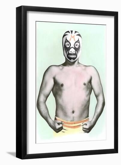 Mexican Wrestler in Mask-null-Framed Art Print