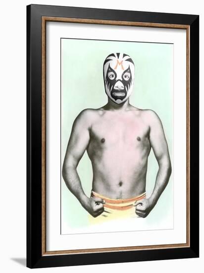 Mexican Wrestler in Mask-null-Framed Art Print