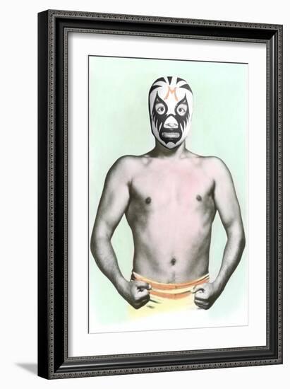 Mexican Wrestler in Mask-null-Framed Art Print