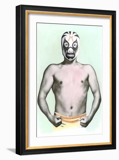 Mexican Wrestler in Mask-null-Framed Art Print