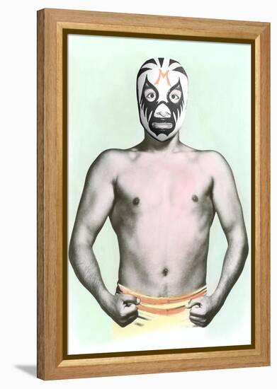 Mexican Wrestler in Mask-null-Framed Stretched Canvas