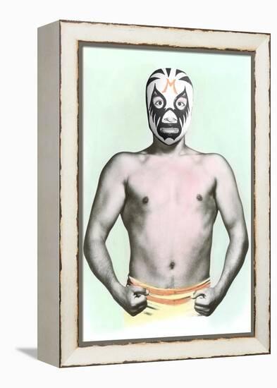 Mexican Wrestler in Mask-null-Framed Stretched Canvas