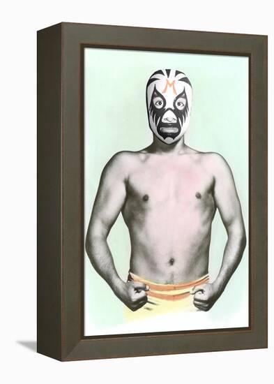 Mexican Wrestler in Mask-null-Framed Stretched Canvas