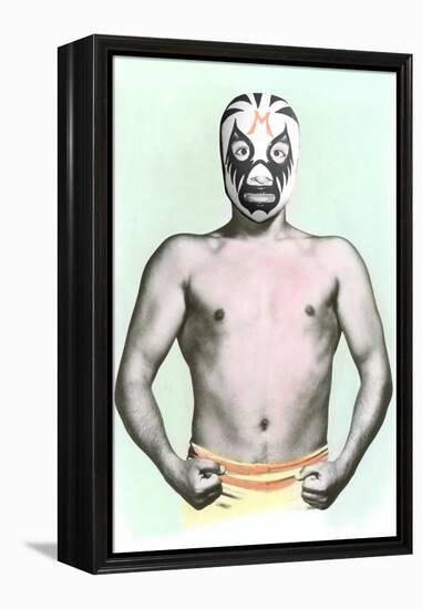 Mexican Wrestler in Mask-null-Framed Stretched Canvas