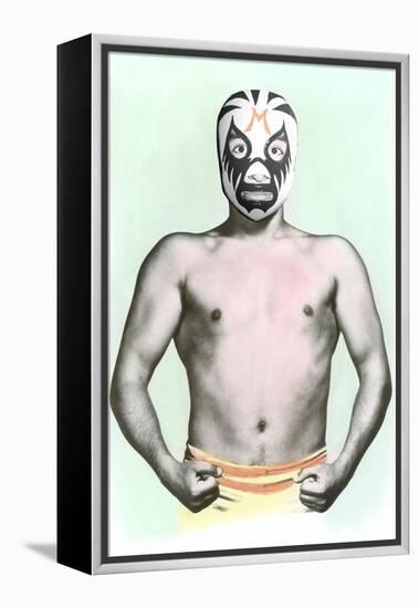 Mexican Wrestler in Mask-null-Framed Stretched Canvas