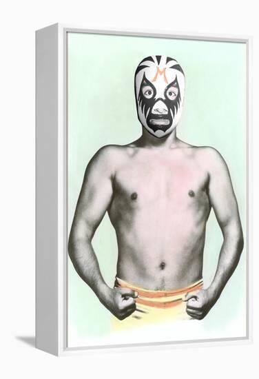 Mexican Wrestler in Mask-null-Framed Stretched Canvas