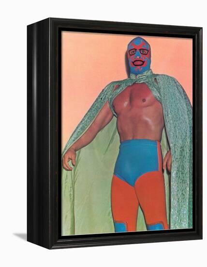 Mexican Wrestler with Thunderbird Motif-null-Framed Stretched Canvas