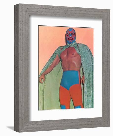 Mexican Wrestler with Thunderbird Motif-null-Framed Art Print