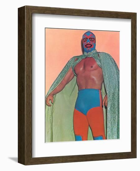 Mexican Wrestler with Thunderbird Motif-null-Framed Art Print