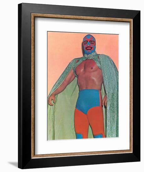 Mexican Wrestler with Thunderbird Motif-null-Framed Art Print