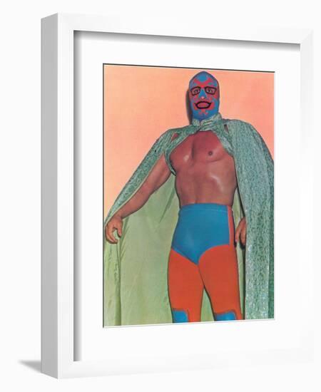 Mexican Wrestler with Thunderbird Motif--Framed Art Print