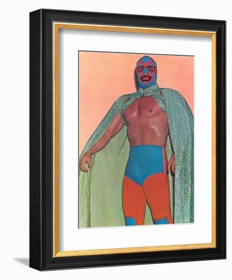 Mexican Wrestler with Thunderbird Motif-null-Framed Art Print