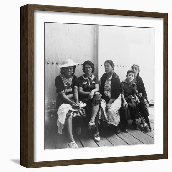 Mexicans entering the United States at El Paso, Texas, 1938-Dorothea Lange-Framed Photographic Print