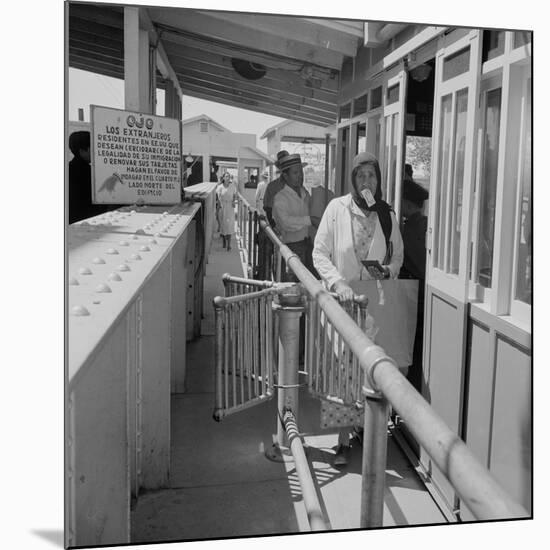 Mexicans entering the United States at El Paso, Texas, 1938-Dorothea Lange-Mounted Premium Photographic Print