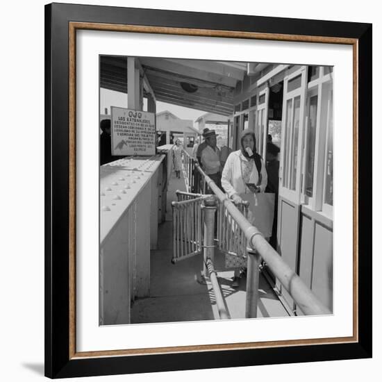 Mexicans entering the United States at El Paso, Texas, 1938-Dorothea Lange-Framed Photographic Print