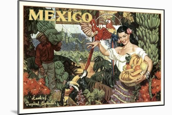 Mexico and Bananas-null-Mounted Giclee Print