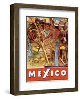 Mexico - Aztec Indians - Detail from Mural - National Palace (Palacio Nacional) - Mexico City-Diego Rivera-Framed Art Print