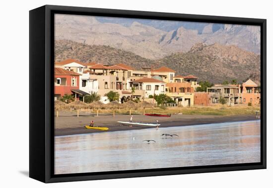 Mexico, Baja California Sur, Sea of Cortez. Early morning activity on beach-Trish Drury-Framed Premier Image Canvas