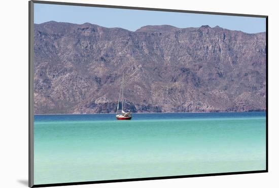 Mexico, Baja California Sur, Sea of Cortez, Loreto Bay. Lone sailboat.-Trish Drury-Mounted Photographic Print