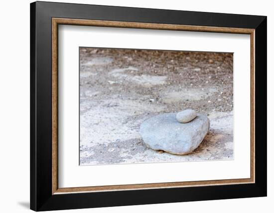 Mexico, Baja California Sur, Sierra de San Francisco. A grinding tool (matate) in Cueva Fleche.-Fredrik Norrsell-Framed Photographic Print