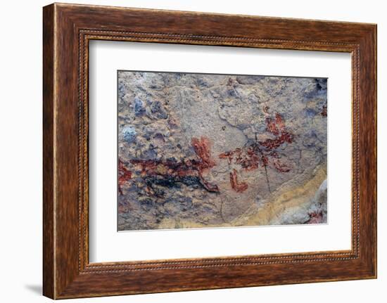 Mexico, Baja California Sur, Sierra de San Francisco. Pictographs on rock wall near Rancho Naranja.-Fredrik Norrsell-Framed Photographic Print