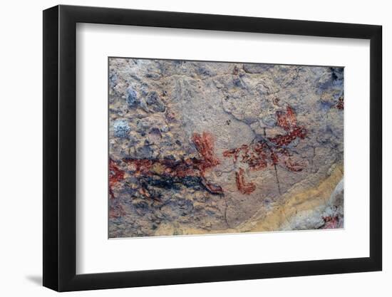 Mexico, Baja California Sur, Sierra de San Francisco. Pictographs on rock wall near Rancho Naranja.-Fredrik Norrsell-Framed Photographic Print