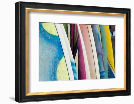 Mexico, Baja California Sur, Todos Santos, Cerritos Beach. Surfboards.-Merrill Images-Framed Photographic Print