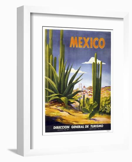 Mexico Cactus-null-Framed Giclee Print