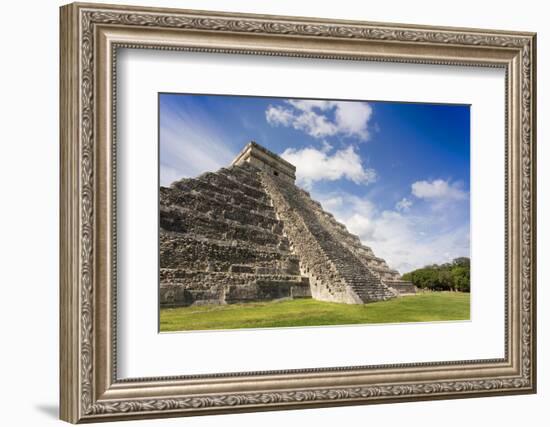 Mexico, Chichen Itza. the East Side of the Main Pyramid-David Slater-Framed Photographic Print