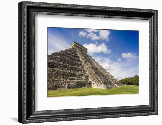 Mexico, Chichen Itza. the East Side of the Main Pyramid-David Slater-Framed Photographic Print