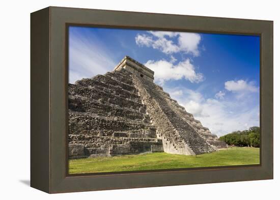 Mexico, Chichen Itza. the East Side of the Main Pyramid-David Slater-Framed Premier Image Canvas