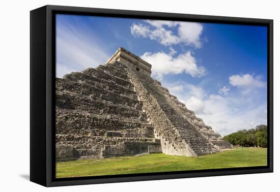 Mexico, Chichen Itza. the East Side of the Main Pyramid-David Slater-Framed Premier Image Canvas