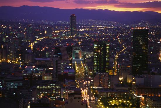 Mexico City at Twilight' Photographic Print