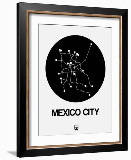 Mexico City Black Subway Map-NaxArt-Framed Art Print