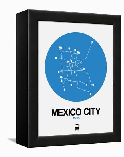 Mexico City Blue Subway Map-NaxArt-Framed Stretched Canvas