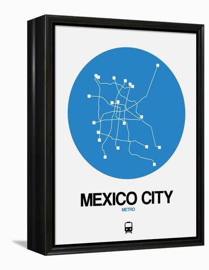 Mexico City Blue Subway Map-NaxArt-Framed Stretched Canvas