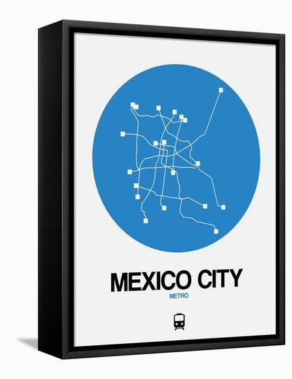 Mexico City Blue Subway Map-NaxArt-Framed Stretched Canvas