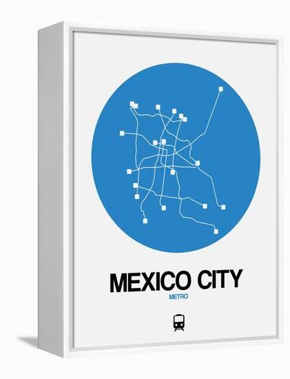 Mexico City Blue Subway Map-NaxArt-Framed Stretched Canvas