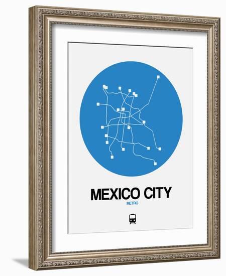 Mexico City Blue Subway Map-NaxArt-Framed Art Print