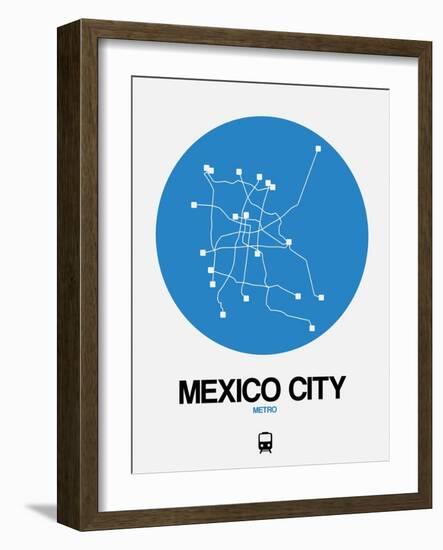 Mexico City Blue Subway Map-NaxArt-Framed Art Print