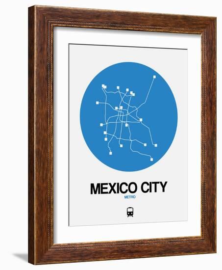 Mexico City Blue Subway Map-NaxArt-Framed Art Print