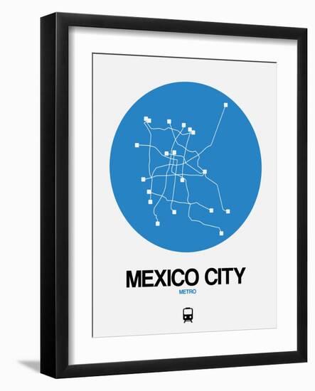 Mexico City Blue Subway Map-NaxArt-Framed Art Print