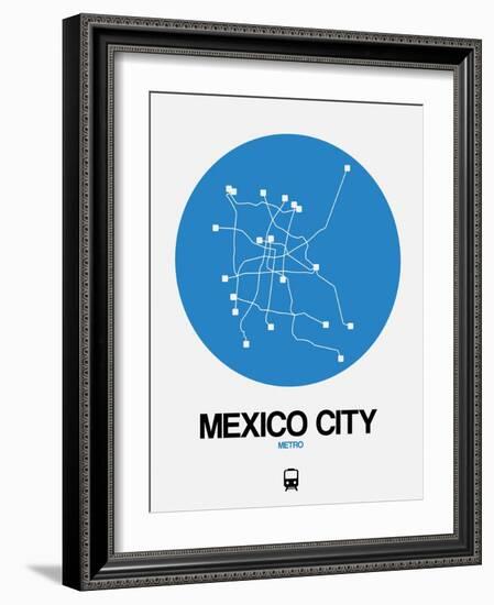 Mexico City Blue Subway Map-NaxArt-Framed Art Print