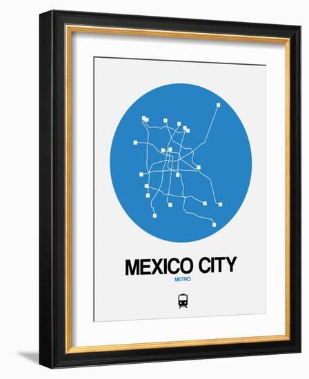 Mexico City Blue Subway Map-NaxArt-Framed Art Print